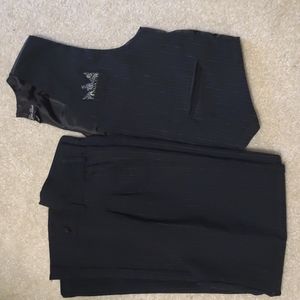 Two piece navy pen striped kids striped pant set - elastic in the sides only